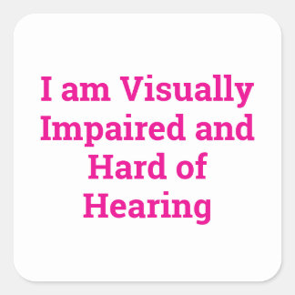 Sticker Carré visually impaired and hard of hearing white