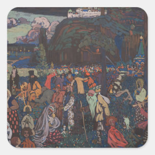 Sticker Carré Vitalit Abstrait, Vassily Kandinsky Colorful Life
