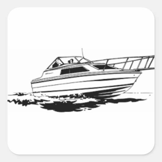Sticker Carré Vitesse Cruiser Bateau (Devant)