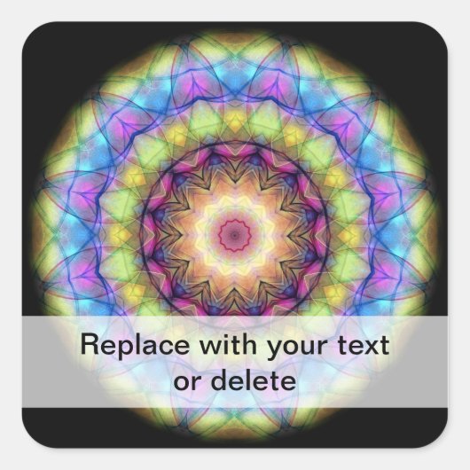 Sticker Carré Vitrail arc-en-ciel (Devant)