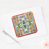 Sticker Carré Vitrail Art Déco 2 (Enveloppe)