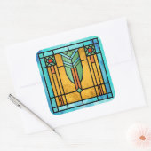 Sticker Carré Vitrail Art Déco 3 (Enveloppe)