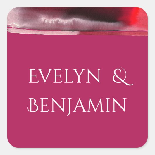 Sticker Carré Viva Magenta Moderne (Devant)