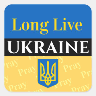 Sticker Carré Vive l'UKRAINE, Priez, Vos Messages Carré