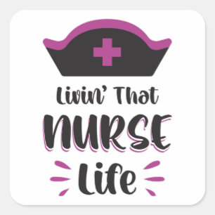 Sticker Carré Vivre Cette Infirmière Infirmière Vie Urgence Amus