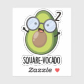 Sticker Carré-vocado Amusant Avocado Pun (Feuille)