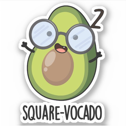 Sticker Carré-vocado Amusant Avocado Pun (Devant)