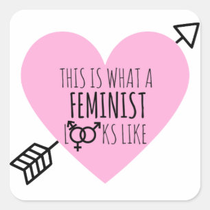 Sticker Carré Voici à quoi ressemble un féministe