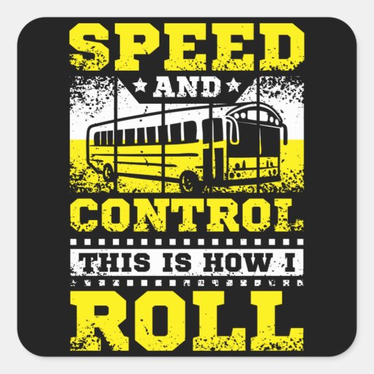 Sticker Carré Voici Comment je lance le pilote de bus (Devant)