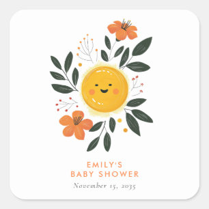 Sticker Carré Voici le Baby shower du Fils