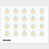 Sticker Carré Voici Le Baby shower Fils (Feuille)