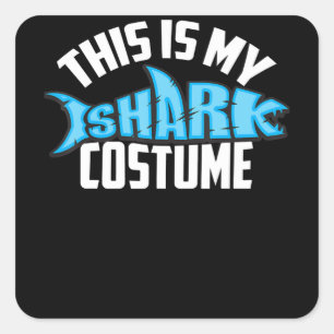 Sticker Carré Voici Mon Costume De Requin Sea Creatme