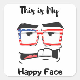 Sticker Carré Voici My Happy Face Funny Angry Face Stiker