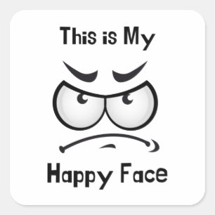 Sticker Carré Voici My Happy Face Stiker