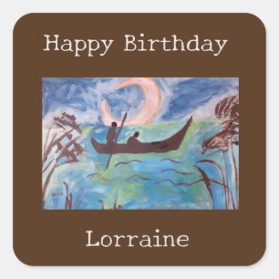 Sticker Carré Voile Par Lune Anniversaire