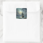 Sticker Carré Voilier dans l'océan (Sac)