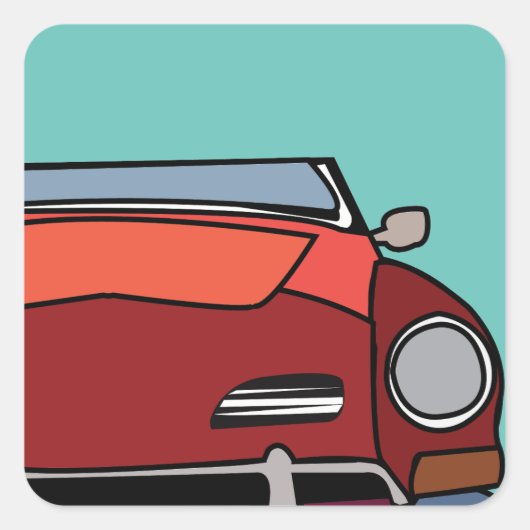 Sticker Carré Voiture classique ancienne (Devant)