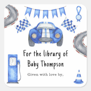 Sticker Carré Voiture de course - pour la bibliothèque de