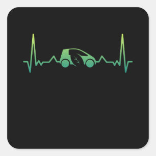 Sticker Carré Voiture Électrique Cute Cartes-Cadeaux