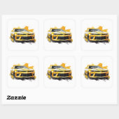 Sticker Carré Voiture Musclée (Feuille)