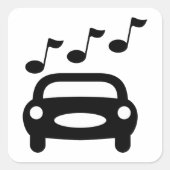 Sticker Carré Voiture musicale (Devant)