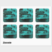 Sticker Carré Voiture verte (Feuille)