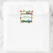 Sticker Carré Voitures, camions et panneaux de rue Anniversaire (Sac)