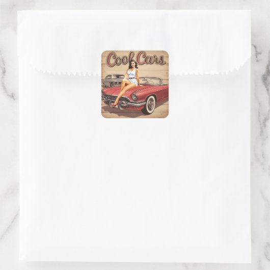 Sticker Carré Voitures Cool (Sac)