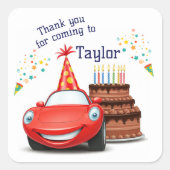 Sticker Carré Voitures de conception modifiables et imprimables (Devant)