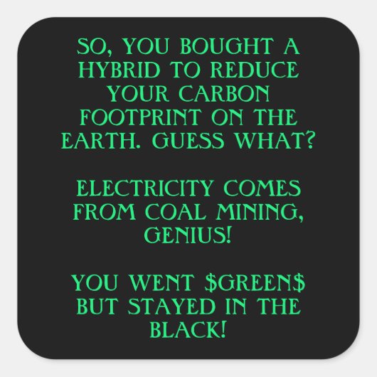 STICKER CARRÉ VOITURES HYBRIDES (Devant)