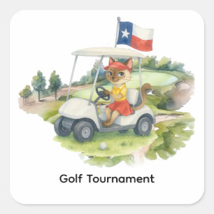 Sticker Carré voiturette de golf du Texas