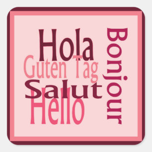 Sticker Carré Voix rose de voeux