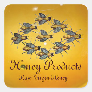 STICKER CARRÉ VOL HONEY BEES / BEEKEEPER BEEKEEPER