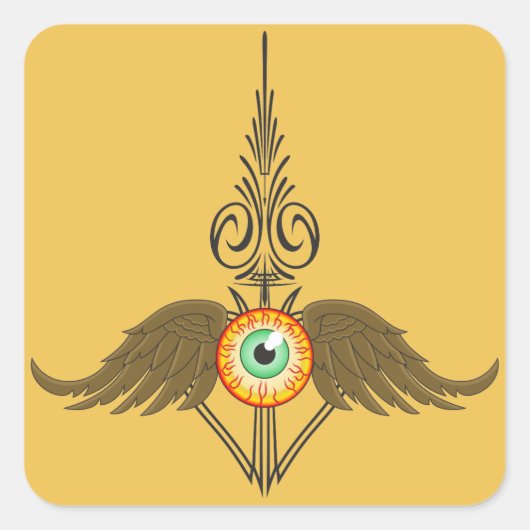 Sticker Carré Voler Eyeball Pinstripe (Devant)