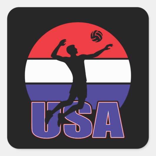 Sticker Carré Volley-ball (Devant)