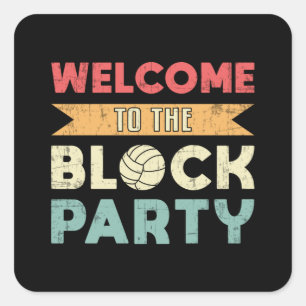 Sticker Carré Volley-ball Bienvenue Au Block Party Beach Ball