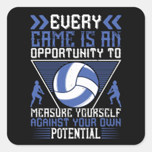 Sticker Carré Volley-Ball - Chaque Jeu Est Une Opportunité