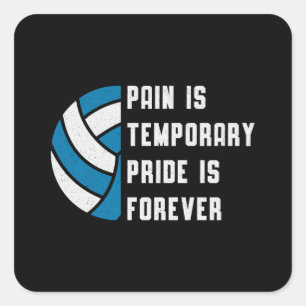 Sticker Carré Volley-ball Douleur Est Joueur Rétro De Plage Temp