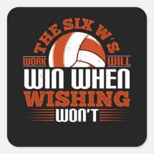 Sticker Carré Volley-ball - Les Six W's Work vont gagner