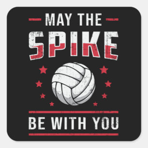 Sticker Carré Volley-ball Peut-Être Le Spike Be With You Retro P