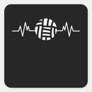 Sticker Carré Volleyball Funny Beach Volleyball Heart Sport Cade