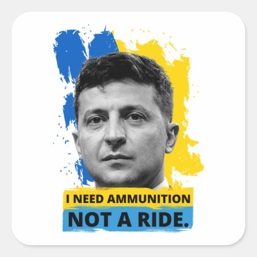 Sticker Carré Volodymyr Zelensky (Devant)