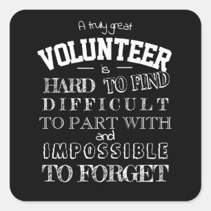 Sticker Carré Volontaire Merci Appréciation Cadeau noir