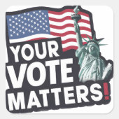 Sticker Carré Vos Votes, ça compte Élections USA 2024 (Devant)