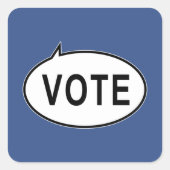 Sticker Carré VOTE - Bleu (Devant)