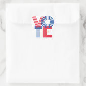 Sticker Carré VOTE Bleu rouge rayé (Sac)