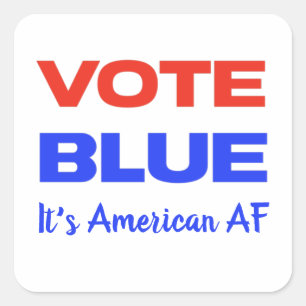 Sticker Carré Vote Blue Democrat Politique Red Blue Funny Humour