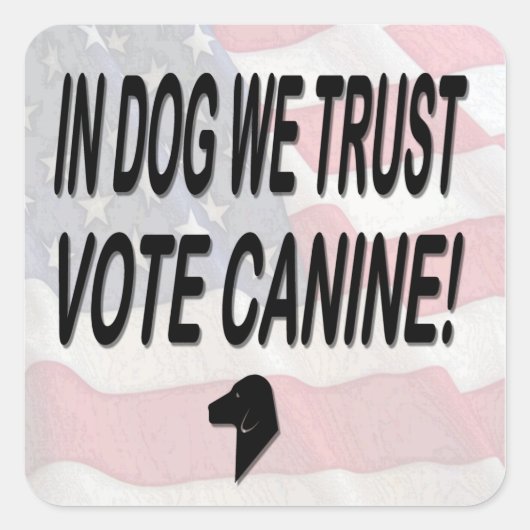 Sticker Carré Vote Dog avec drapeau américain (Devant)
