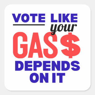 Sticker Carré Vote Inflation Politique Prix du Gaz