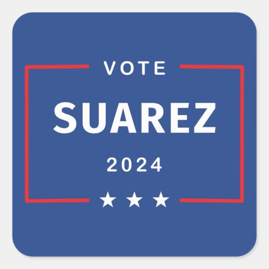 Sticker Carré Vote moderne Francis Suarez 2024 Stars Box Dark (Devant)